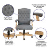 Gray Fabric Classic Executive Swivel Office Chair with Driftwood Arms and Base - Flash Furniture