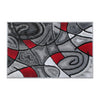 2' x 3' Red Abstract Pattern Area Rug - Olefin Rug - Flash Furniture