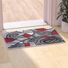 2' x 3' Red Abstract Pattern Area Rug - Olefin Rug - Flash Furniture