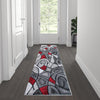 2' x 7' Red Abstract Area Rug - Olefin Rug - Flash Furniture