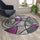 5' x 5' Round Purple Abstract Area Rug - Olefin Rug - Flash Furniture