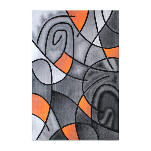 5' x 7' Orange Abstract Area Rug - Olefin Rug - Flash Furniture