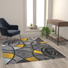 5' x 7' Yellow Abstract Area Rug - Olefin Rug - Flash Furniture