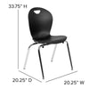 Advantage Titan Black Student Stack School Chair - 18-inch - Flash Furniture