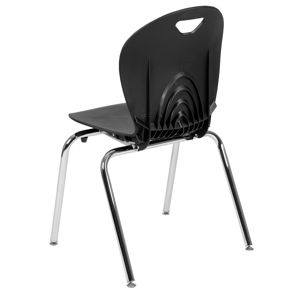 Advantage Titan Black Student Stack School Chair - 18-inch - Flash Furniture
