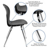Advantage Titan Black Student Stack School Chair - 18-inch - Flash Furniture