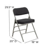 HERCULES Series Premium Curved Triple Braced & Double Hinged Black Pin-Dot Fabric Metal Folding Chair - Flash Furniture