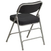 HERCULES Series Premium Curved Triple Braced & Double Hinged Black Pin-Dot Fabric Metal Folding Chair - Flash Furniture