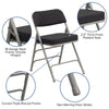 HERCULES Series Premium Curved Triple Braced & Double Hinged Black Pin-Dot Fabric Metal Folding Chair - Flash Furniture
