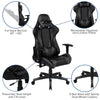 Black Gaming Desk and Gray/Black Reclining Gaming Chair Set - Flash Furniture