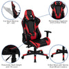 Red Gaming Desk and Red/Black Reclining Gaming Chair Set - Flash Furniture