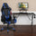 Black Gaming Desk and Blue Reclining Gaming Chair Set - Flash Furniture