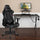 Black Gaming Desk and Gray Reclining Gaming Chair Set - Flash Furniture