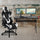 Black Gaming Desk and Black Footrest Reclining Gaming Chair Set - Flash Furniture