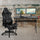 Black Gaming Desk and Gray Footrest Reclining Gaming Chair Set - Flash Furniture