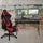Black Gaming Desk and Red/Black Footrest Reclining Gaming Chair Set - Flash Furniture