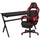 Gaming Desk/Headphone Hook/Removable Mousepad Top & Red Back/Arms Gaming Chair - Flash Furniture