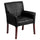 Black LeatherSoft Executive Side Reception Chair with Mahogany Legs - Flash Furniture