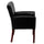Black LeatherSoft Executive Side Reception Chair with Mahogany Legs - Flash Furniture