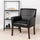 Black LeatherSoft Executive Side Reception Chair with Mahogany Legs - Flash Furniture