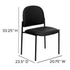 Comfort Black Vinyl Stackable Steel Side Reception Chair - Flash Furniture