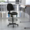 Black Fabric Drafting Chair (Cylinders: 22.5''-27''H or 26''-30.5''H) - Flash Furniture