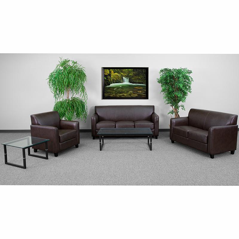 Diplomat Reception Set in Brown LeatherSoft - Flash Furniture