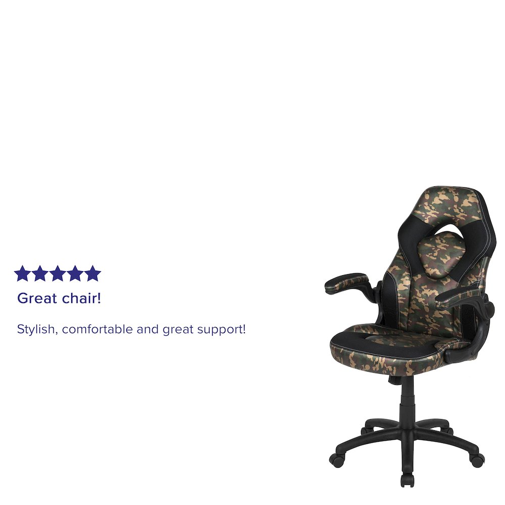 X10 Gaming Chair Racing Office Computer Swivel Chair, Camouflage/Black - Flash Furniture