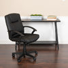 Flash Fundamentals Mid-Back Black LeatherSoft-Padded Task Office Chair with Arms - Flash Furniture