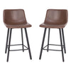 Armless 24 Inch Counter Height Stools w/Footrests in Chocolate Brown, Set of 2 - Flash Furniture