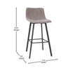 Armless 30 Inch Bar Height Barstools with Footrests in Gray, Set of 2 - Flash Furniture