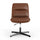 Cognac Padded LeatherSoft Armless Stationary Task Office Chair, Black Frame - Flash Furniture