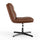 Cognac Padded LeatherSoft Armless Stationary Task Office Chair, Black Frame - Flash Furniture