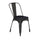 Black Metal Indoor-Outdoor Stackable Chair with Black Poly Resin Wood Seat - Flash Furniture