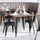 Black Metal Indoor-Outdoor Stackable Chair with Black Poly Resin Wood Seat - Flash Furniture