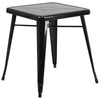 Commercial Grade 23.75'' Square Black Metal Indoor-Outdoor Table - Flash Furniture