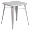 Commercial Grade 23.75'' Square Silver Metal Indoor-Outdoor Table - Flash Furniture