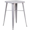 23.75'' Square Silver Metal Indoor-Outdoor Bar Height Table - Flash Furniture