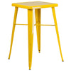 23.75'' Square Yellow Metal Indoor-Outdoor Bar Height Table - Flash Furniture