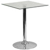 23.75'' Square Glass Table with 30''H Chrome Base - Flash Furniture