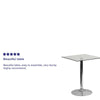 23.75'' Square Glass Table with 30''H Chrome Base - Flash Furniture
