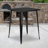 Commercial Grade 31.5'' Square Black Metal Indoor-Outdoor Bar Height Table - Flash Furniture