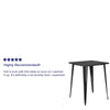 Commercial Grade 31.5'' Square Black Metal Indoor-Outdoor Bar Height Table - Flash Furniture