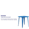 Commercial Grade 31.5'' Square Blue Metal Indoor-Outdoor Bar Height Table - Flash Furniture