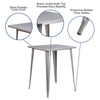 Commercial Grade 31.5'' Square Silver Metal Indoor-Outdoor Bar Height Table - Flash Furniture