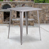 Commercial Grade 31.5'' Square Silver Metal Indoor-Outdoor Bar Height Table - Flash Furniture