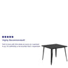 Commercial Grade 35.5'' Square Black Metal Indoor-Outdoor Table - Flash Furniture