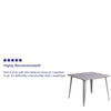 Commercial Grade 35.5'' Square Silver Metal Indoor-Outdoor Table - Flash Furniture