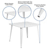 Commercial Grade 35.5'' Square White Metal Indoor-Outdoor Table - Flash Furniture