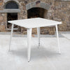 Commercial Grade 35.5'' Square White Metal Indoor-Outdoor Table - Flash Furniture